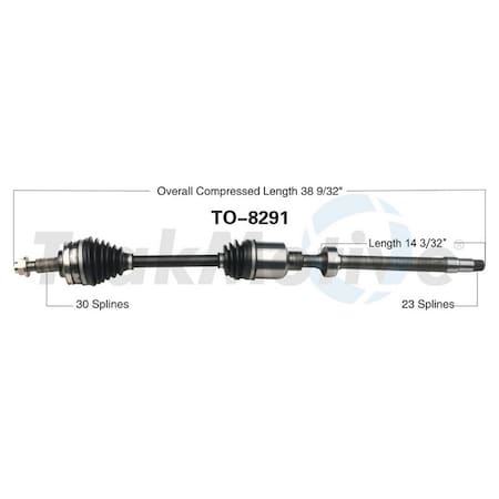 Surtrack Axle Cv Axle Shaft, To-8291 TO-8291